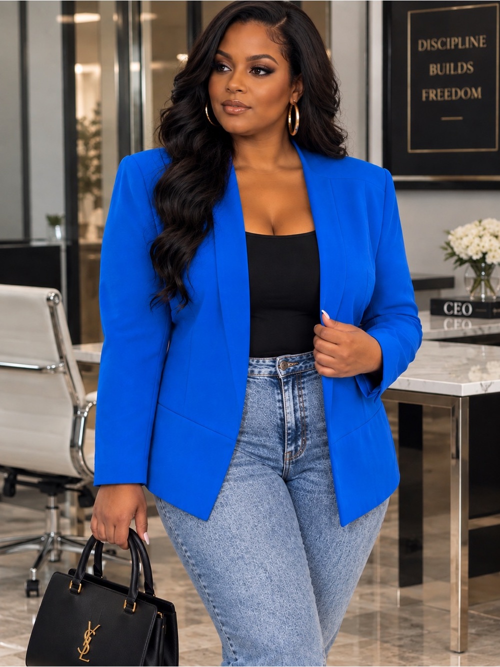 AKIRA Black Label Royal Blue Blazer Modern Electric Blue